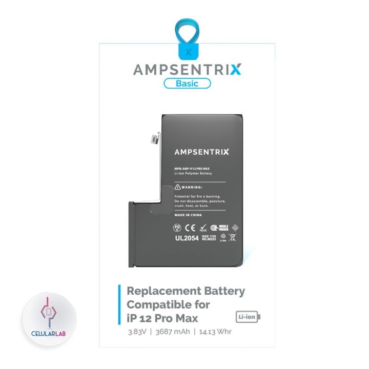 Batería iPhone 12 Pro Max AmpSentrix Basic - foto 2